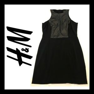 H&M Black Black Faux Leather  Dress with Slit